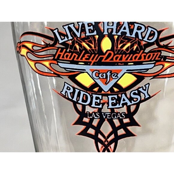Harley Davidson Ride Easy Cafe Las Vegas Pair Pilsner Beer Glasses - Picture 5 of 14
